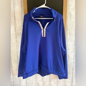 Nike Women's 1/4 Zip Royal Blue Pullover Activewear Long Sleeve, XXL 636